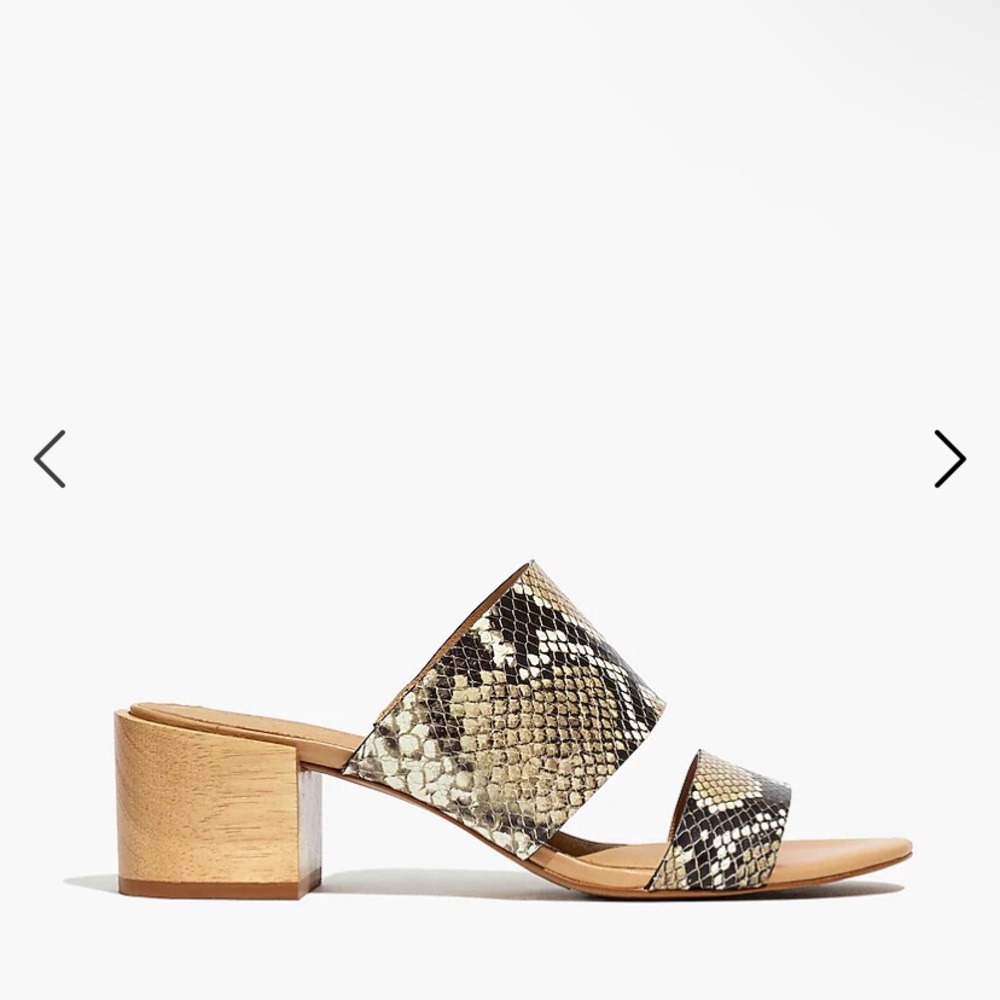 The Kiera Mule Sandal in Snake Embossed Leather